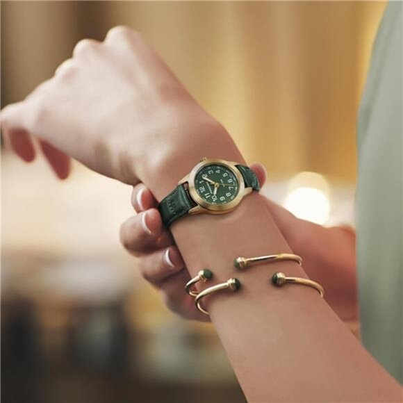 Slim Minimalist Quartz Analog Watch for Women, Gold-Tone Case - Picture 7 of 8